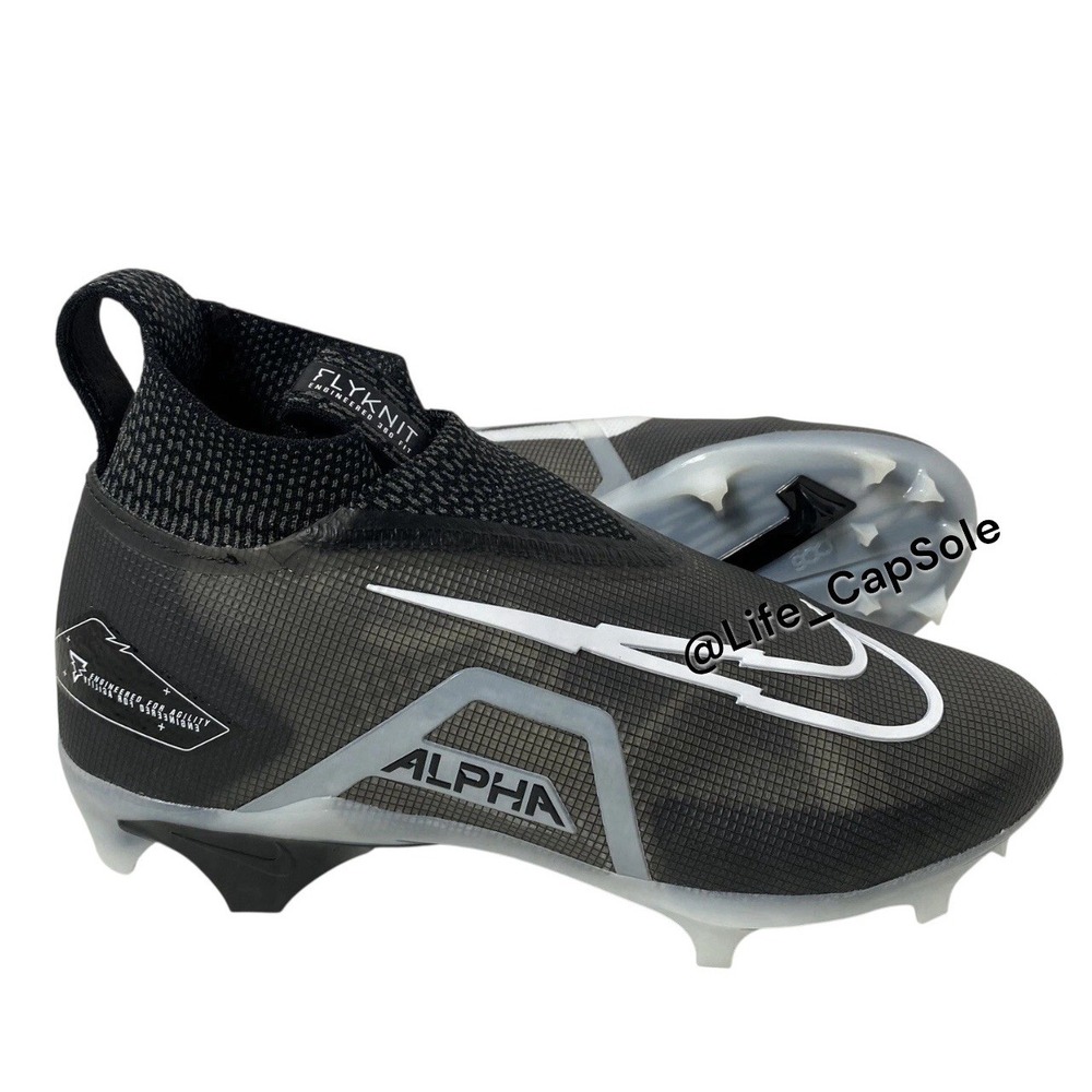 11.5 Mens Nike Alpha Menace Elite 3 Flyknit Football Cleats Black CT6648-001 New
